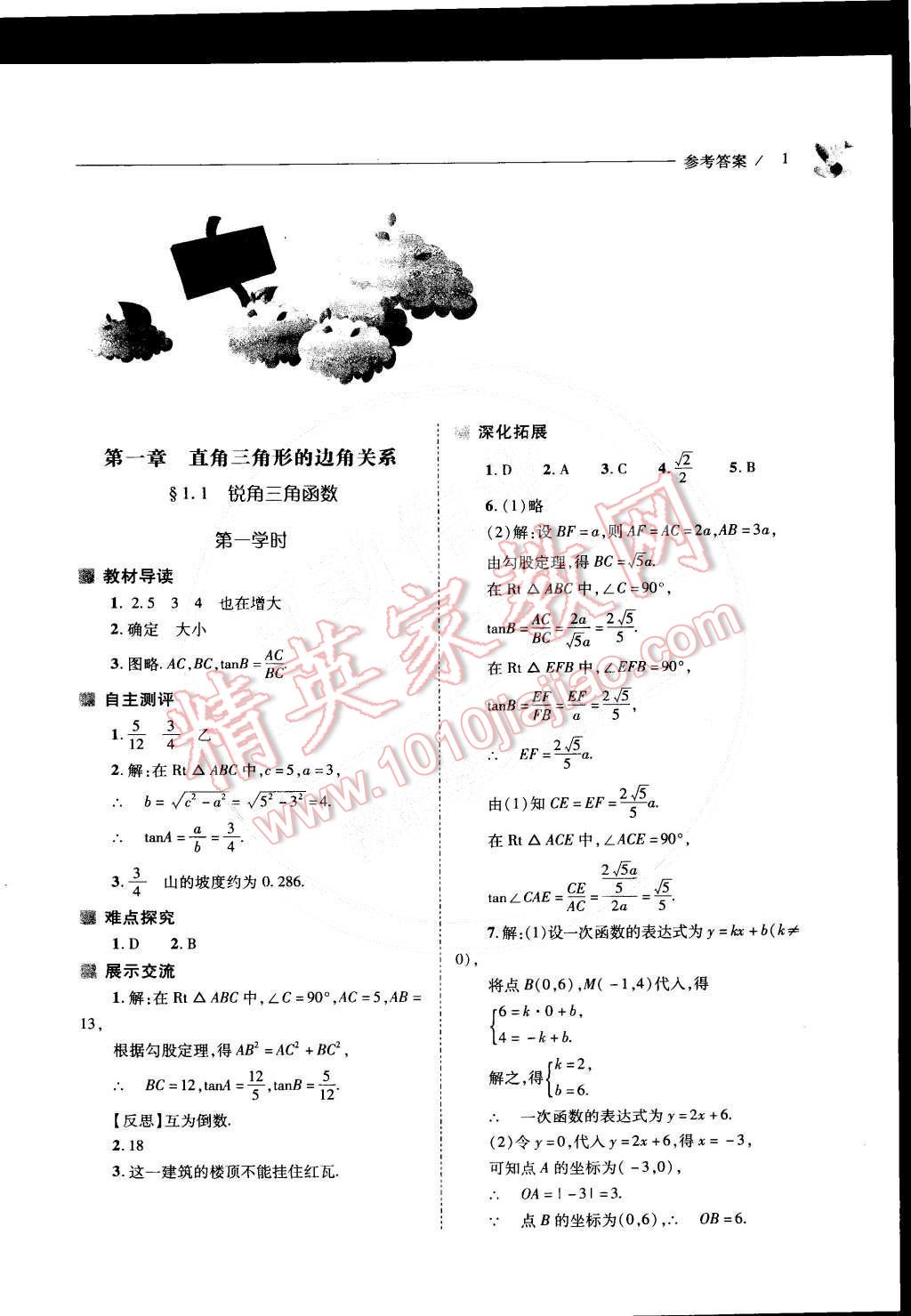 2015年新課程問題解決導學方案九年級數(shù)學下冊北師大版 第1頁