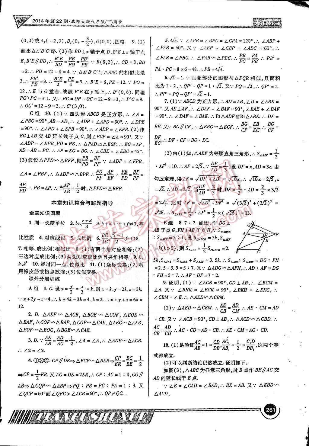 2014年天府?dāng)?shù)學(xué)九年級全一冊北師大版 第29頁