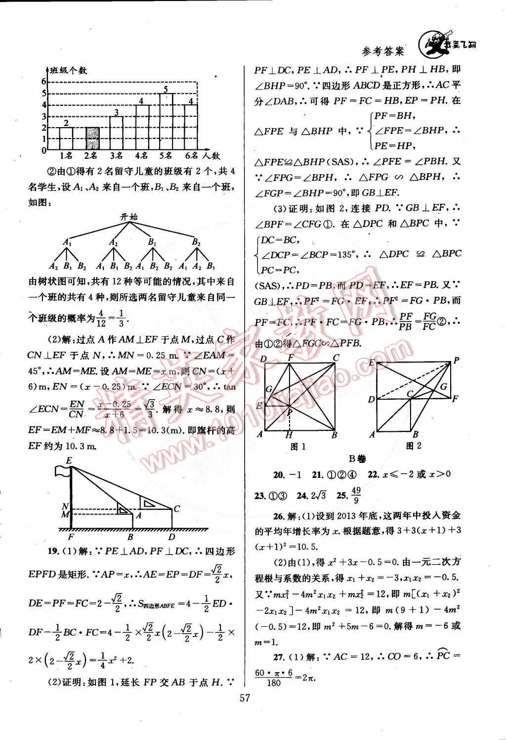 2015年天府前沿课时三级达标九年级数学下册北师大版 第70页