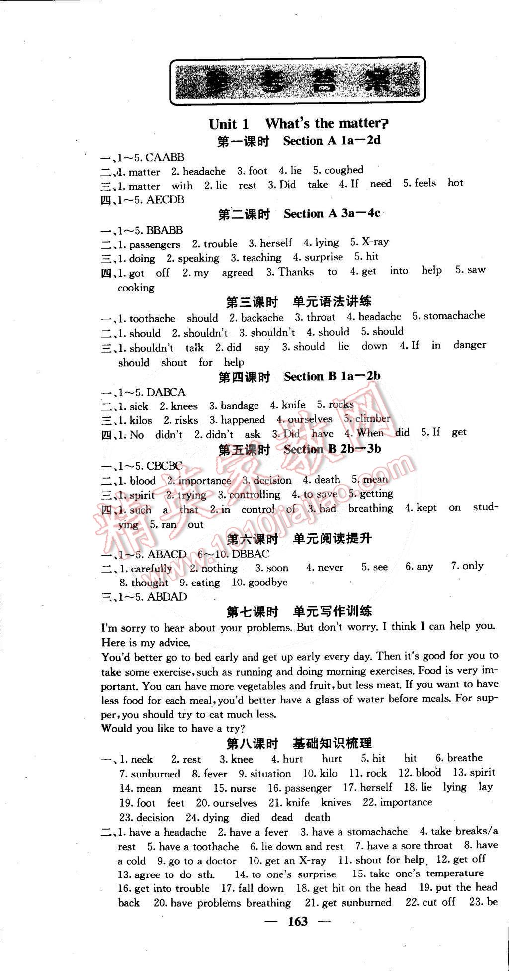 2015年课堂点睛八年级英语下册人教版 第1页