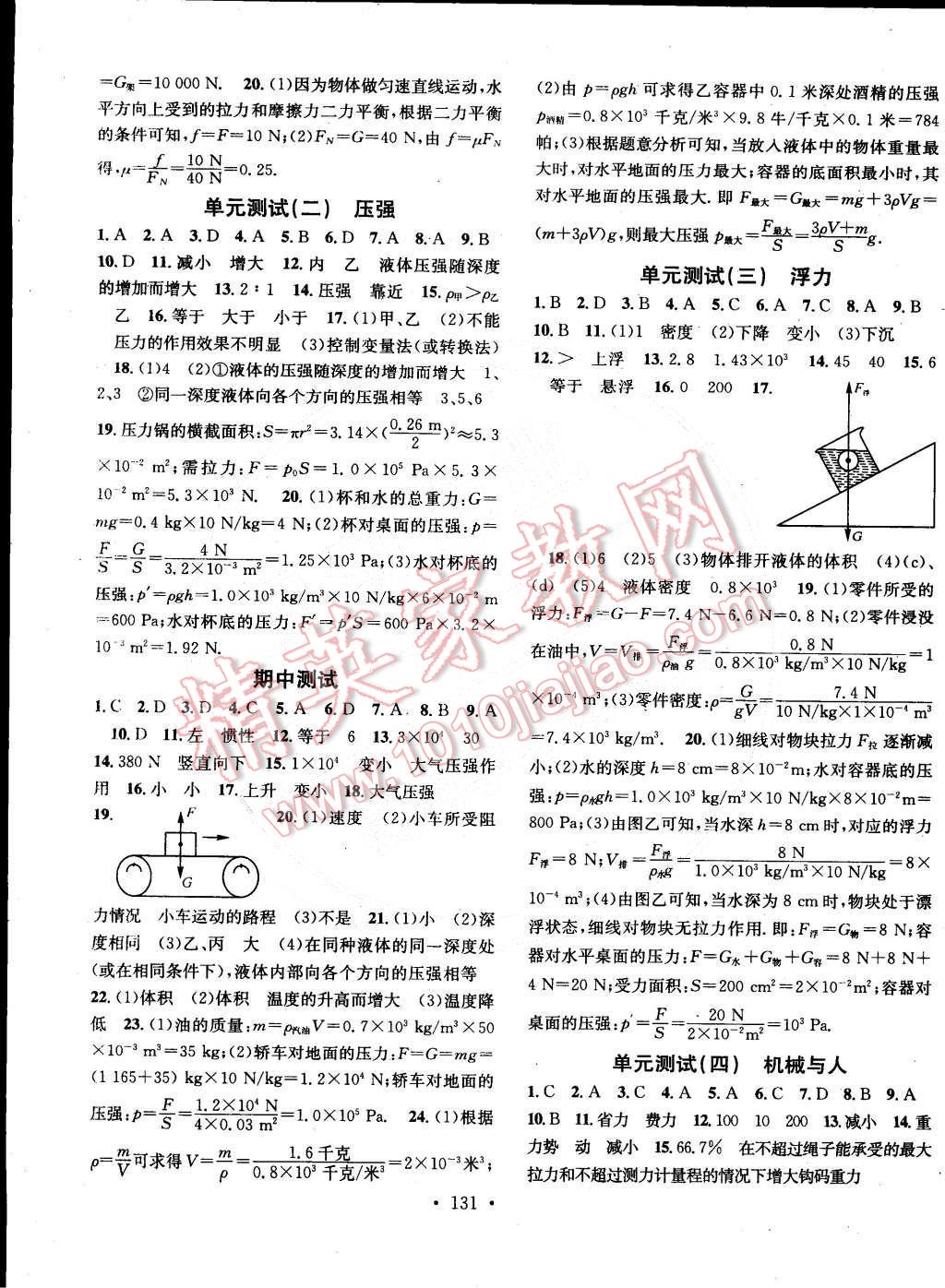 2015年名校课堂助教型教辅八年级物理下册沪科版 第11页