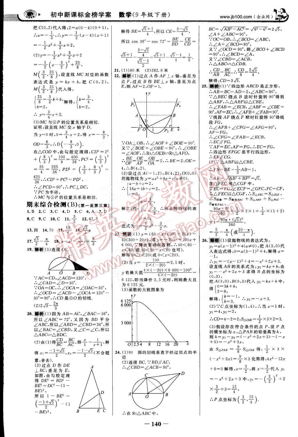 2015年世紀(jì)金榜金榜學(xué)案九年級(jí)數(shù)學(xué)下冊北師大版 第23頁