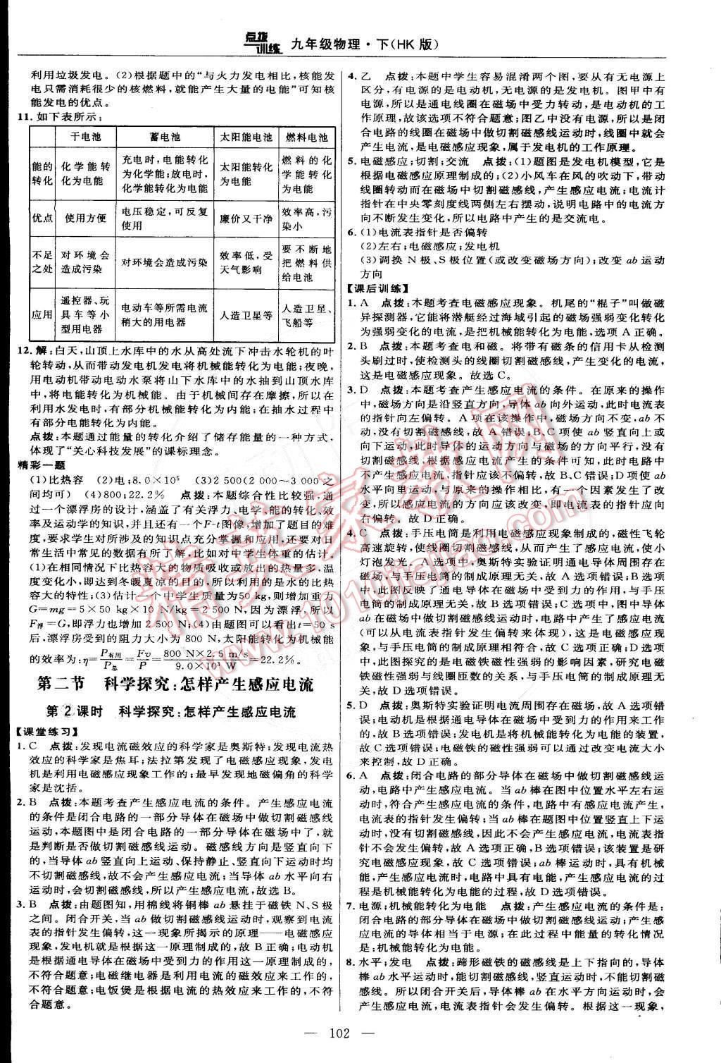 2015年点拨训练九年级物理下册沪科版 第12页