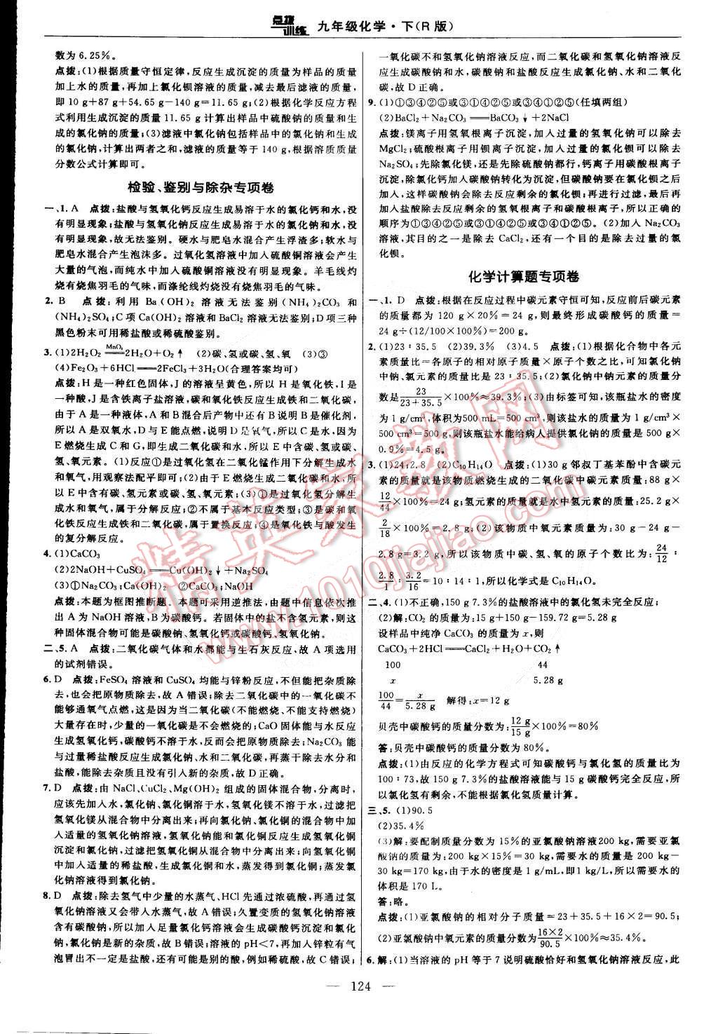 2015年點(diǎn)撥訓(xùn)練九年級化學(xué)下冊人教版 第10頁