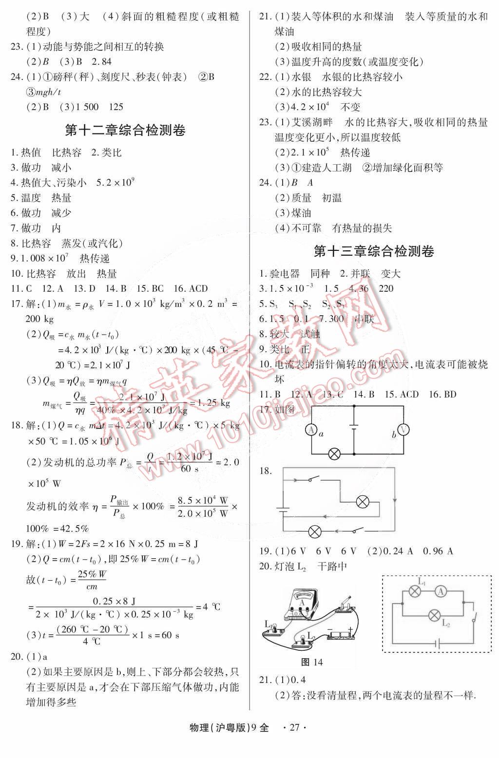 2014年一課一練創(chuàng)新練習(xí)九年級(jí)物理全一冊(cè)滬粵版 第27頁(yè)