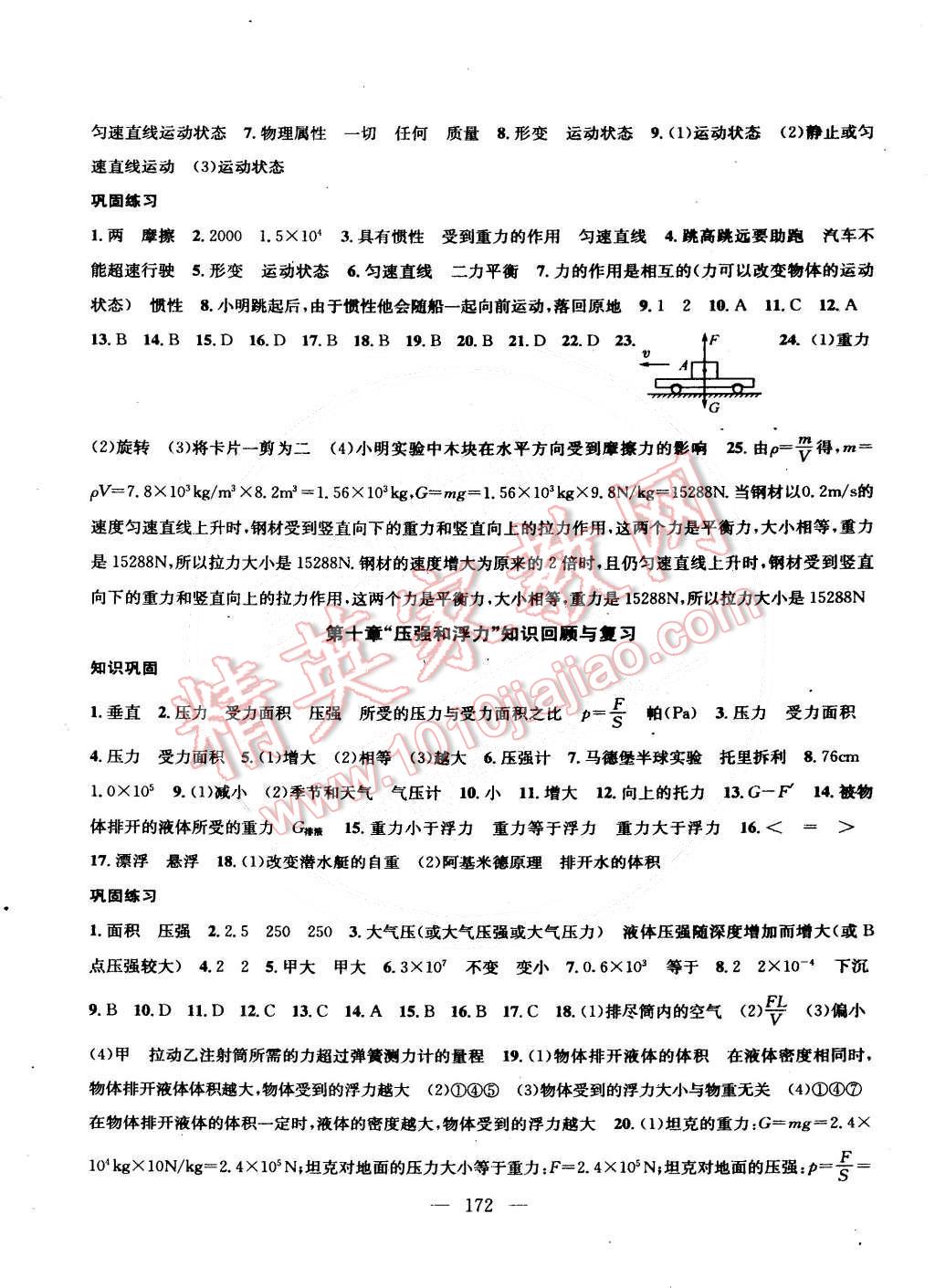 2015年金钥匙1加1课时作业加目标检测八年级物理下册国标江苏版 第14页