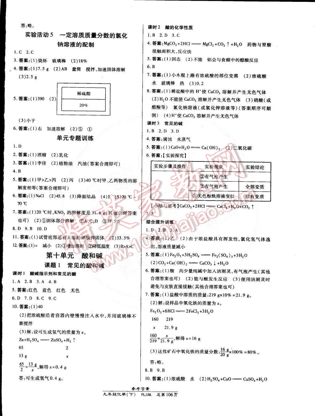 2015年高效課時(shí)通10分鐘掌控課堂九年級(jí)化學(xué)下冊(cè)人教版 第4頁(yè)