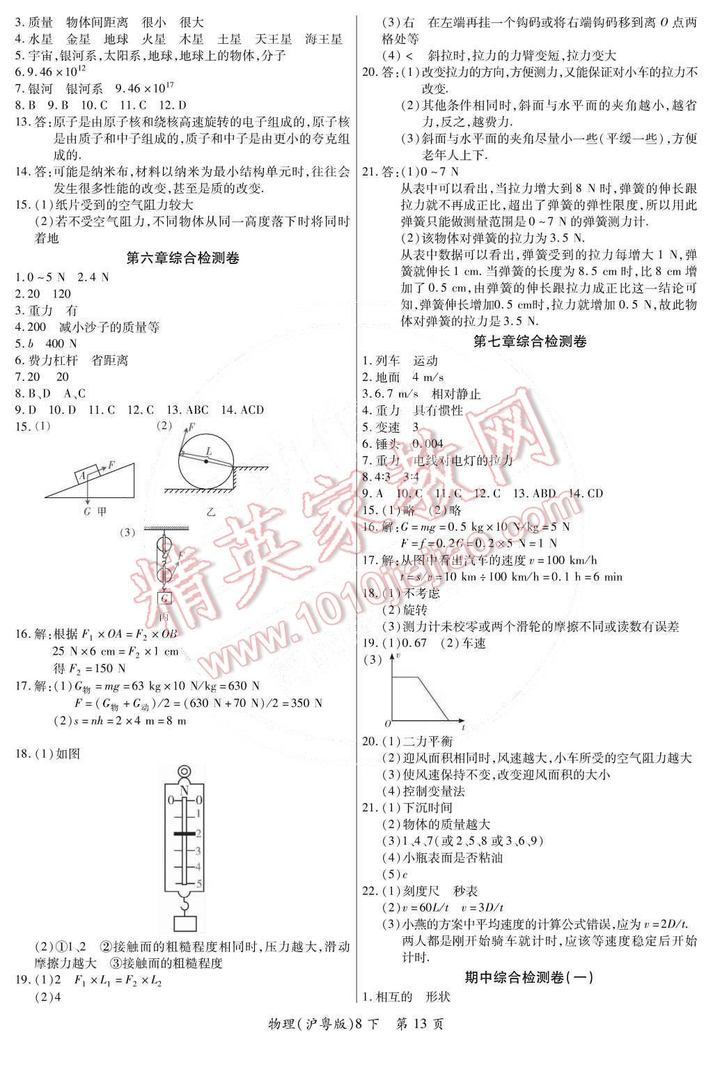 2015年一課一練創(chuàng)新練習(xí)八年級物理下冊滬粵版 第13頁