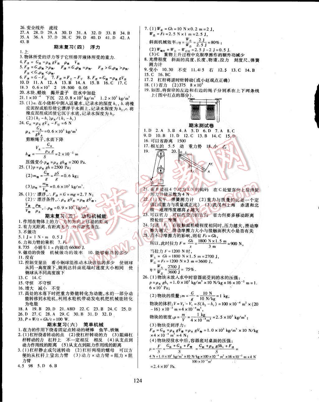 2015年有效课堂课时导学案八年级物理下册人教版 第8页