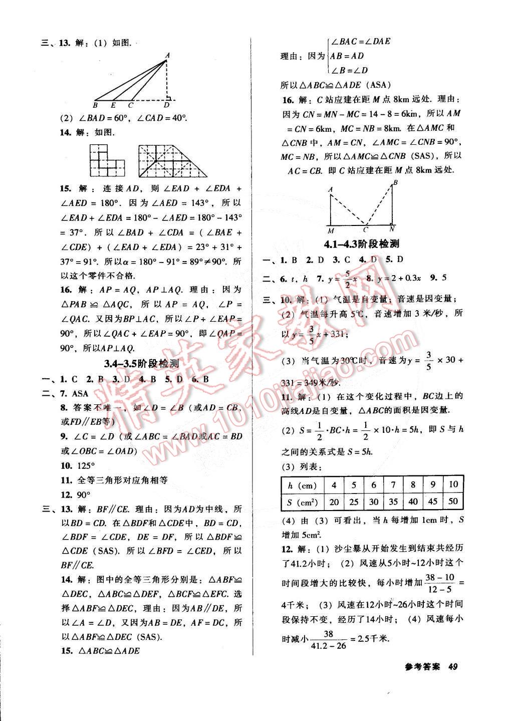 2015年52045模塊式全能訓(xùn)練七年級(jí)數(shù)學(xué)下冊(cè)北師大版 第19頁(yè)