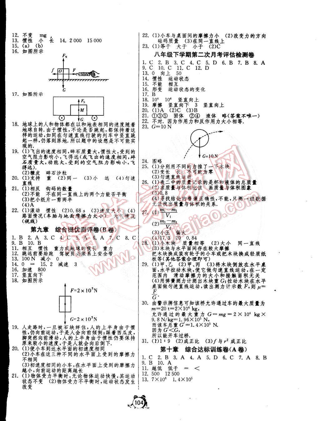 2015年單元雙測(cè)全程提優(yōu)測(cè)評(píng)卷八年級(jí)物理下冊(cè)蘇科版 第4頁