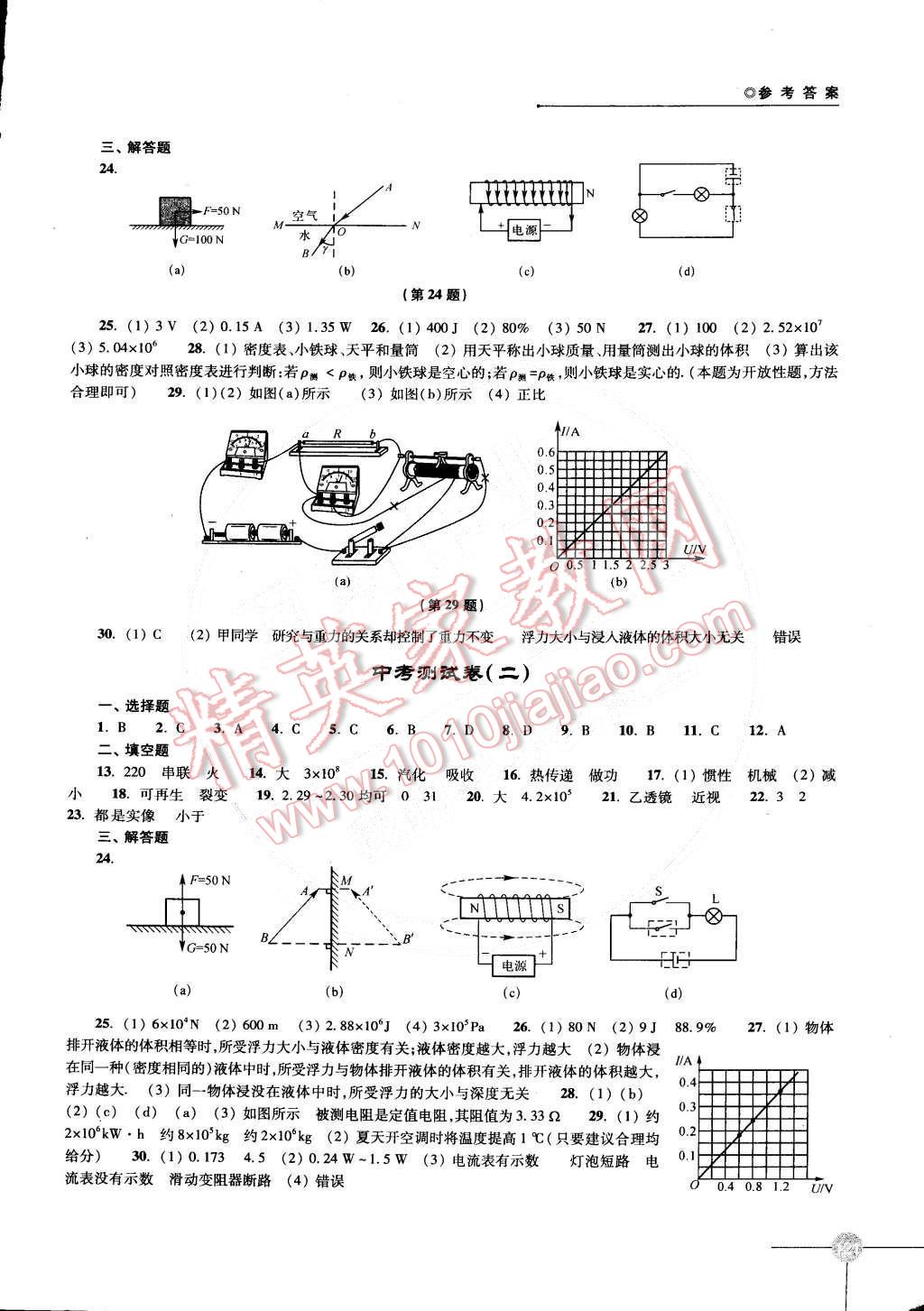 2015年初中物理课课练九年级下册苏科版 第7页