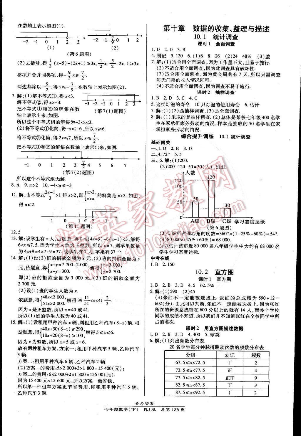 2015年高效課時通10分鐘掌控課堂七年級數(shù)學(xué)下冊人教版 第16頁