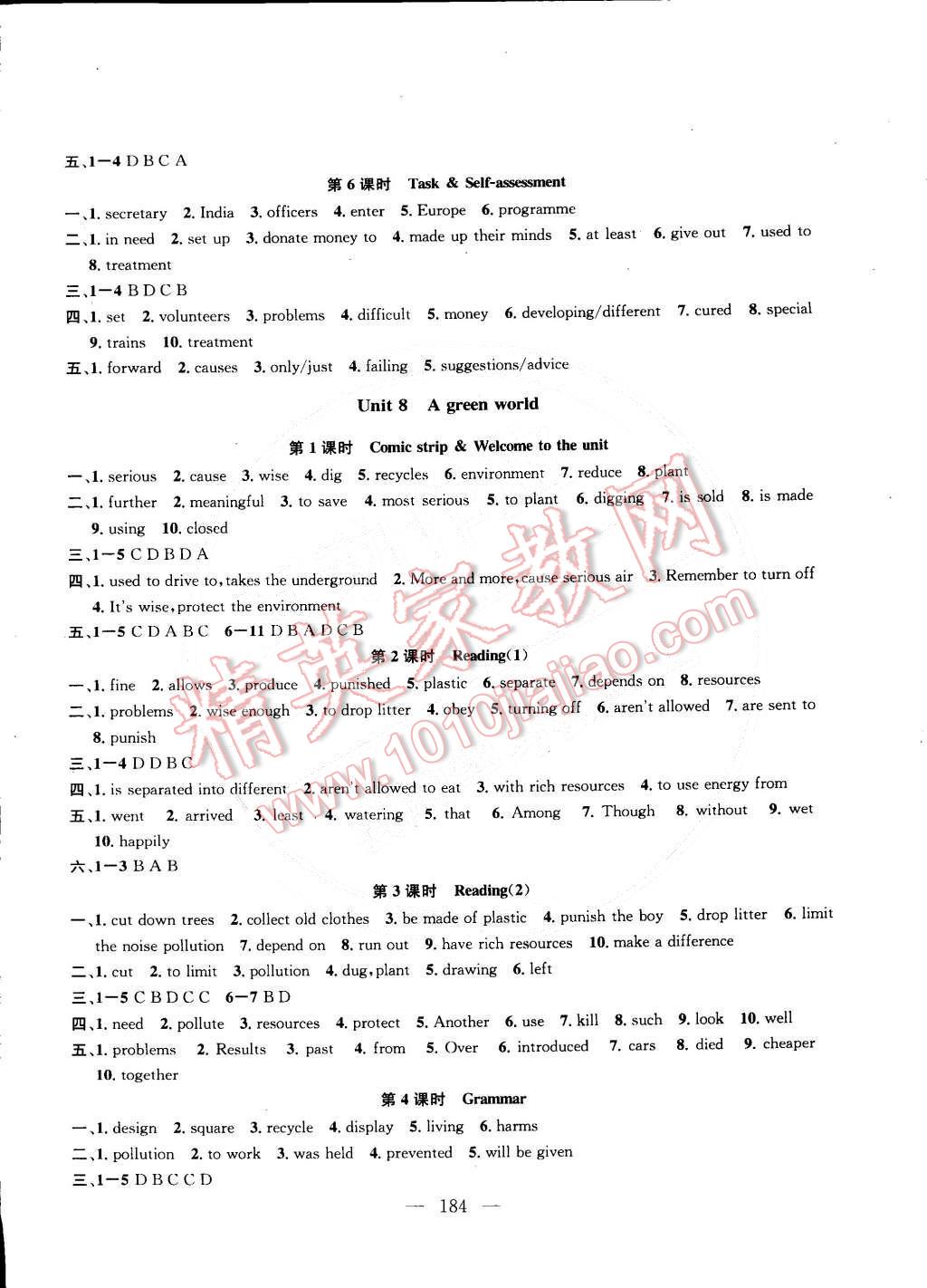 2015年金鑰匙1加1課時(shí)作業(yè)加目標(biāo)檢測八年級(jí)英語下冊(cè)國標(biāo)江蘇版 第10頁