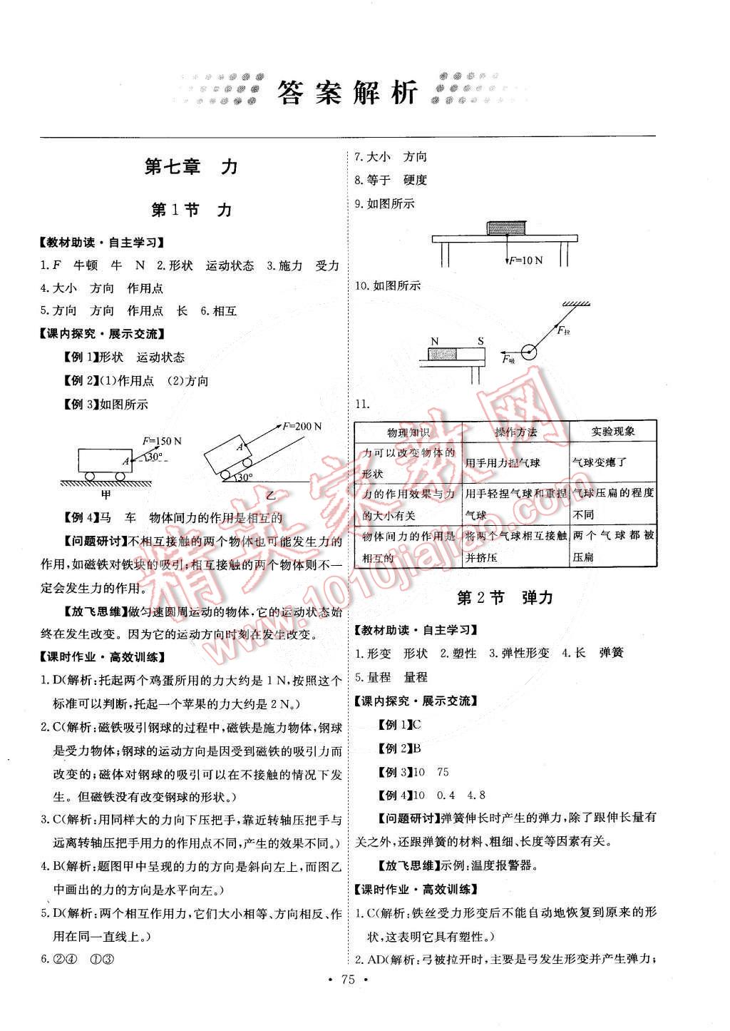 2015年能力培养与测试八年级物理下册人教版 第1页