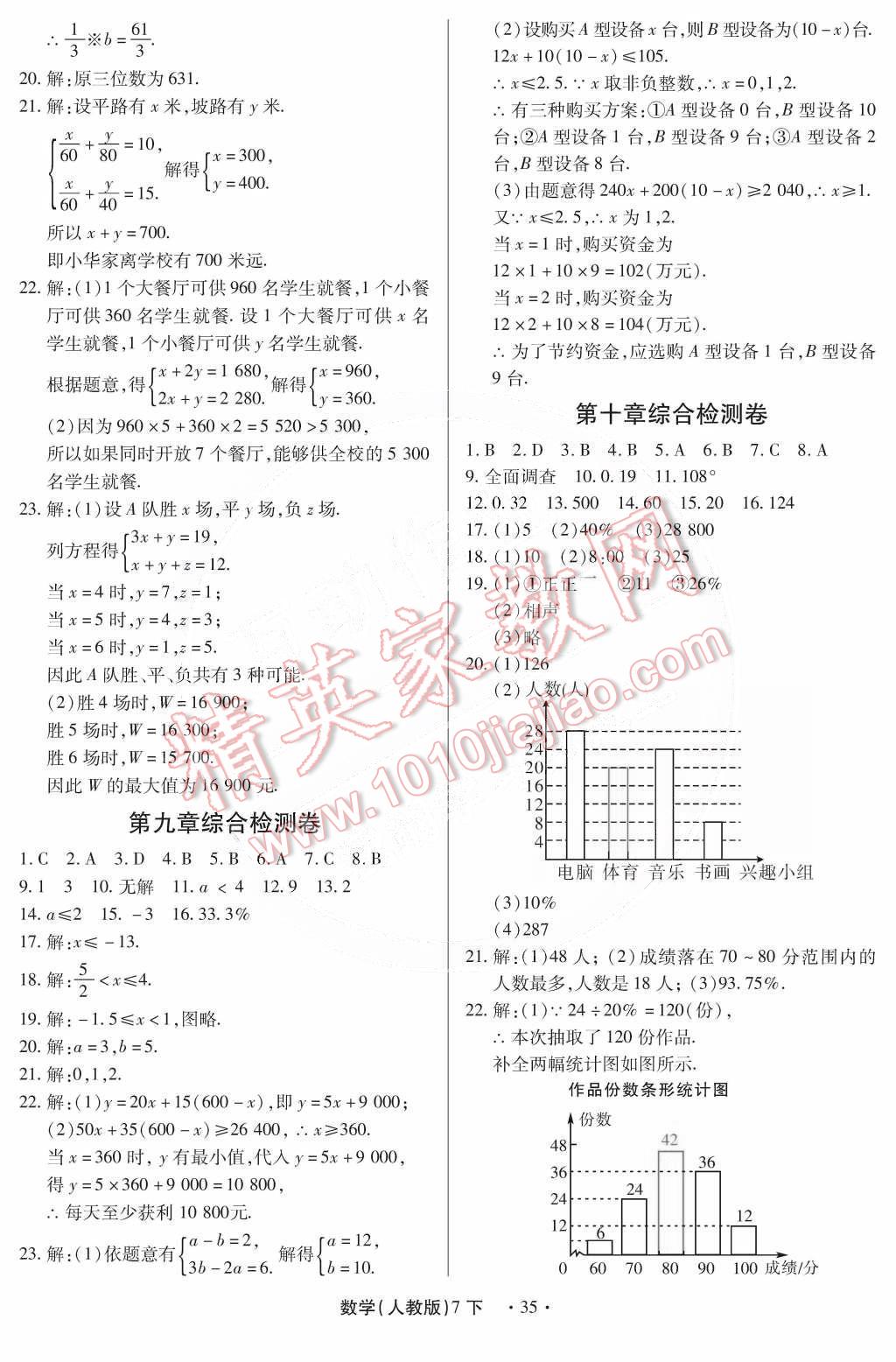 2015年一课一练创新练习七年级数学下册人教版 第40页