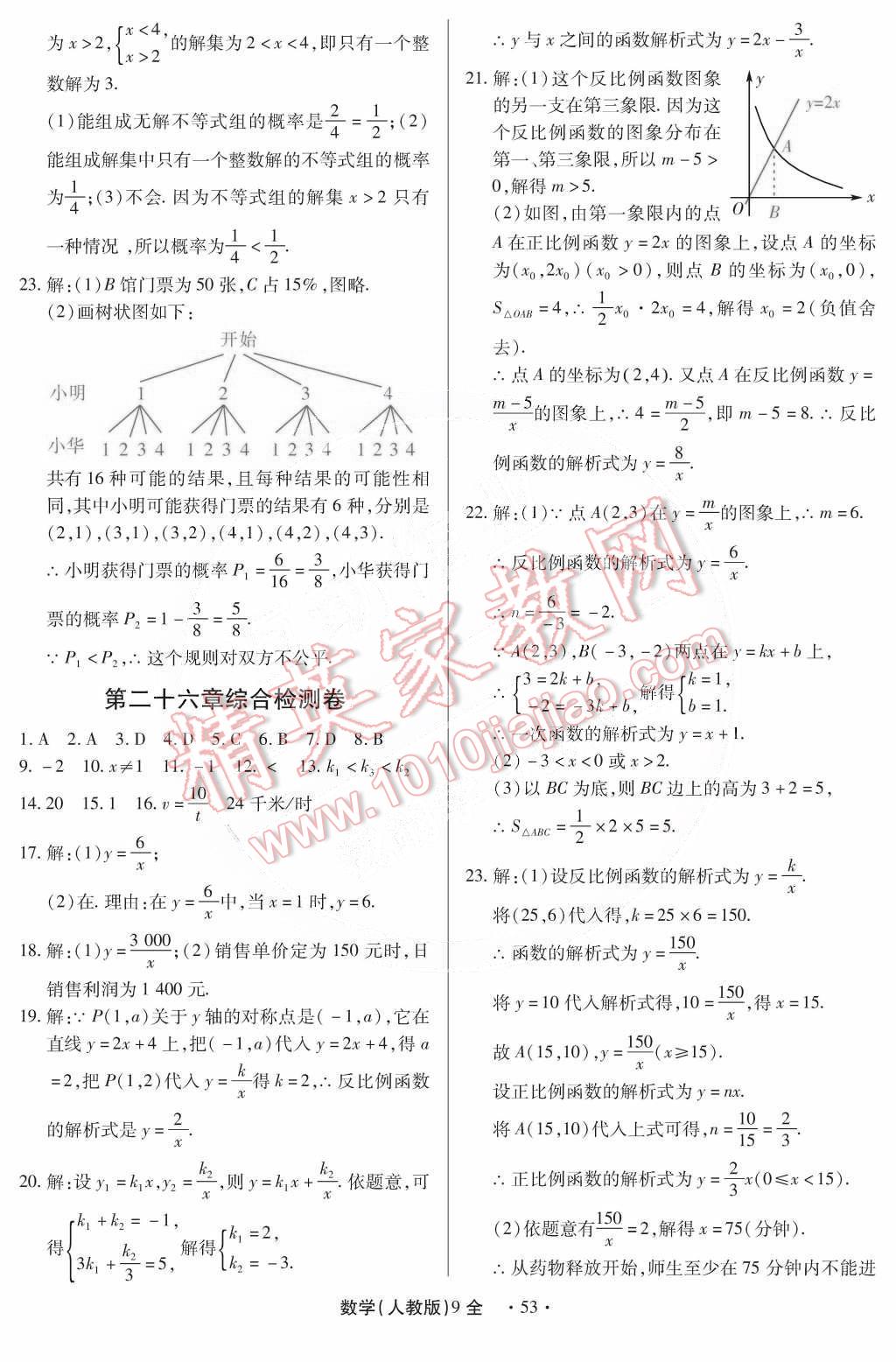 2014年一课一练创新练习九年级数学全一册人教版 第62页