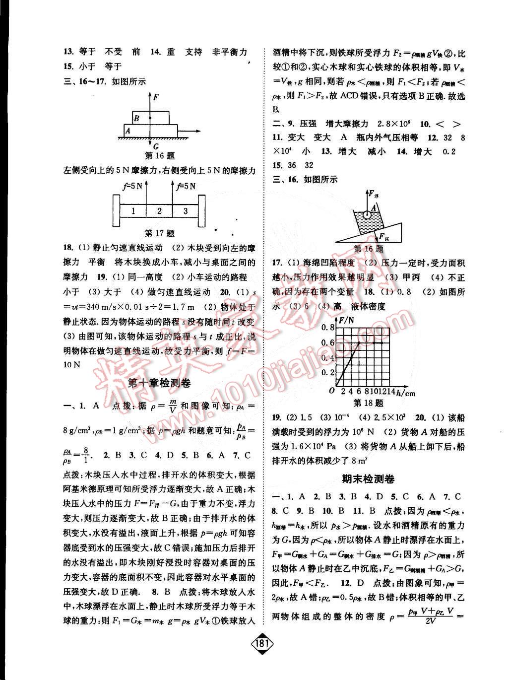 2015年轻松作业本八年级物理下册新课标江苏版 第19页