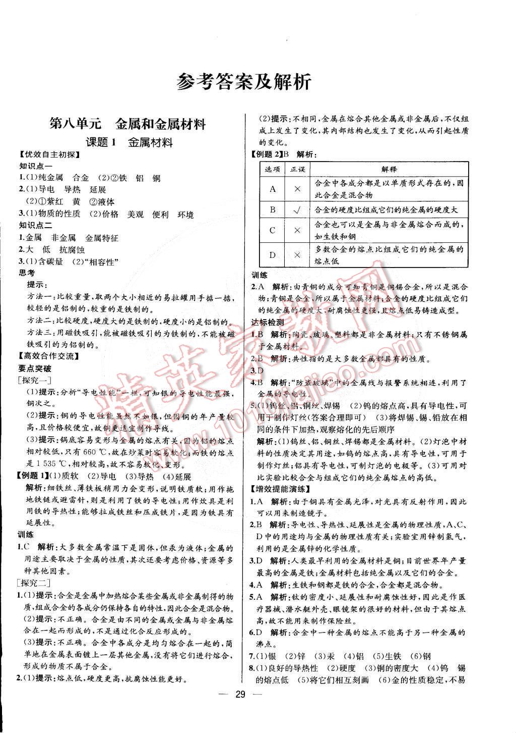 2015年同步导学案课时练九年级化学下册人教版 第1页