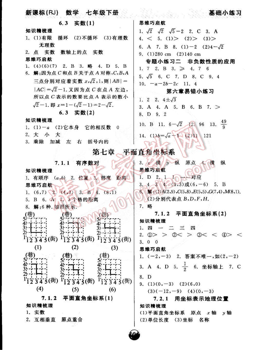 2015年全品基礎(chǔ)小練習(xí)七年級數(shù)學(xué)下冊人教版 第4頁