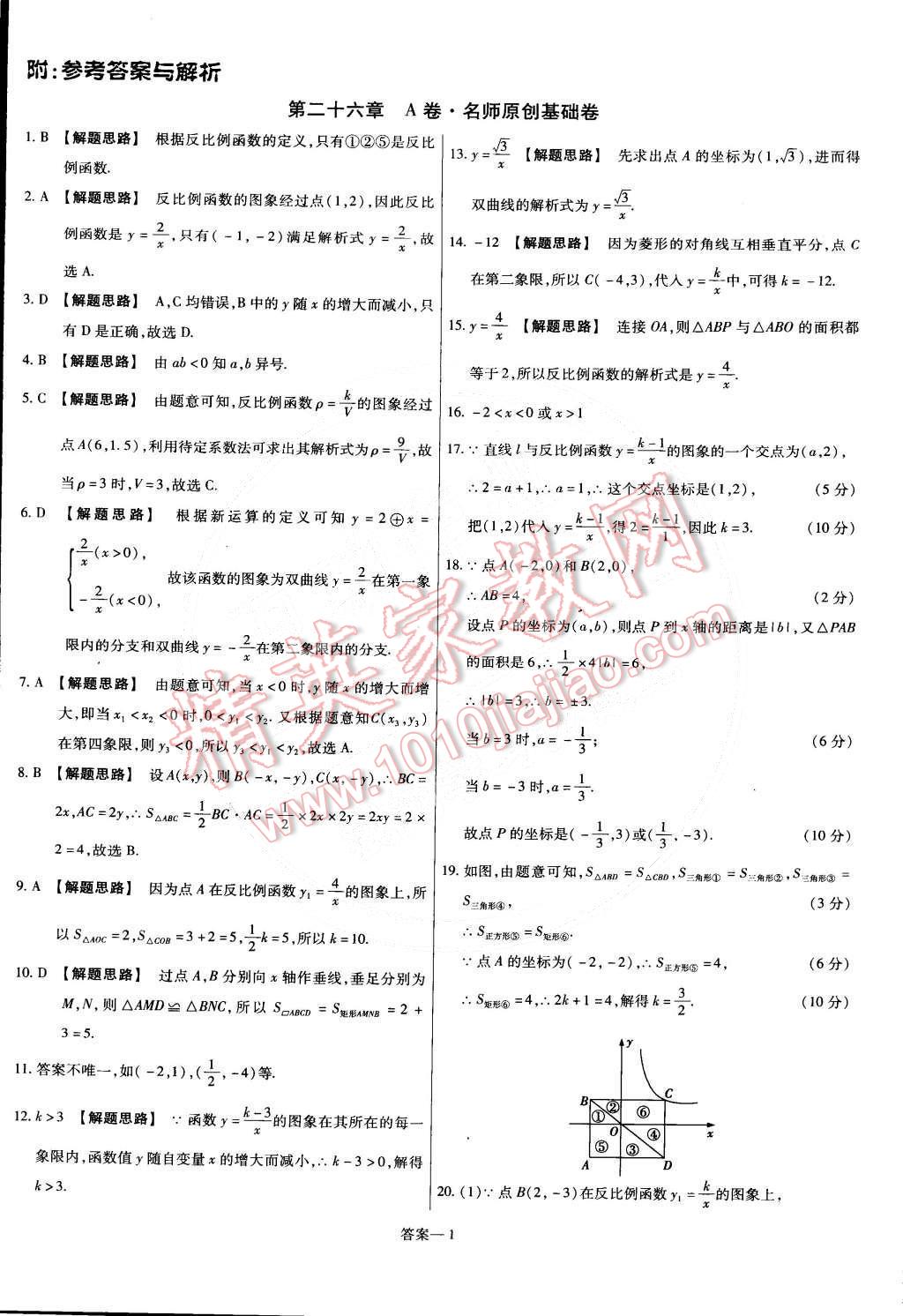 2015年金考卷活页题选九年级数学下册人教版 第1页