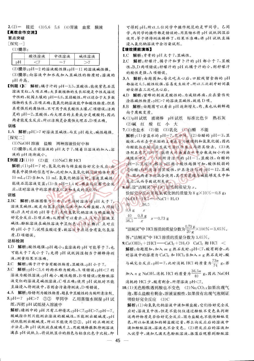 2015年同步导学案课时练九年级化学下册人教版 第17页