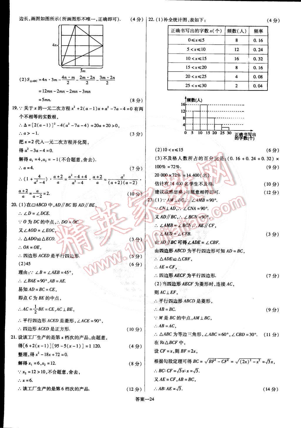 2015年金考卷活頁題選八年級數(shù)學下冊滬科版 第24頁