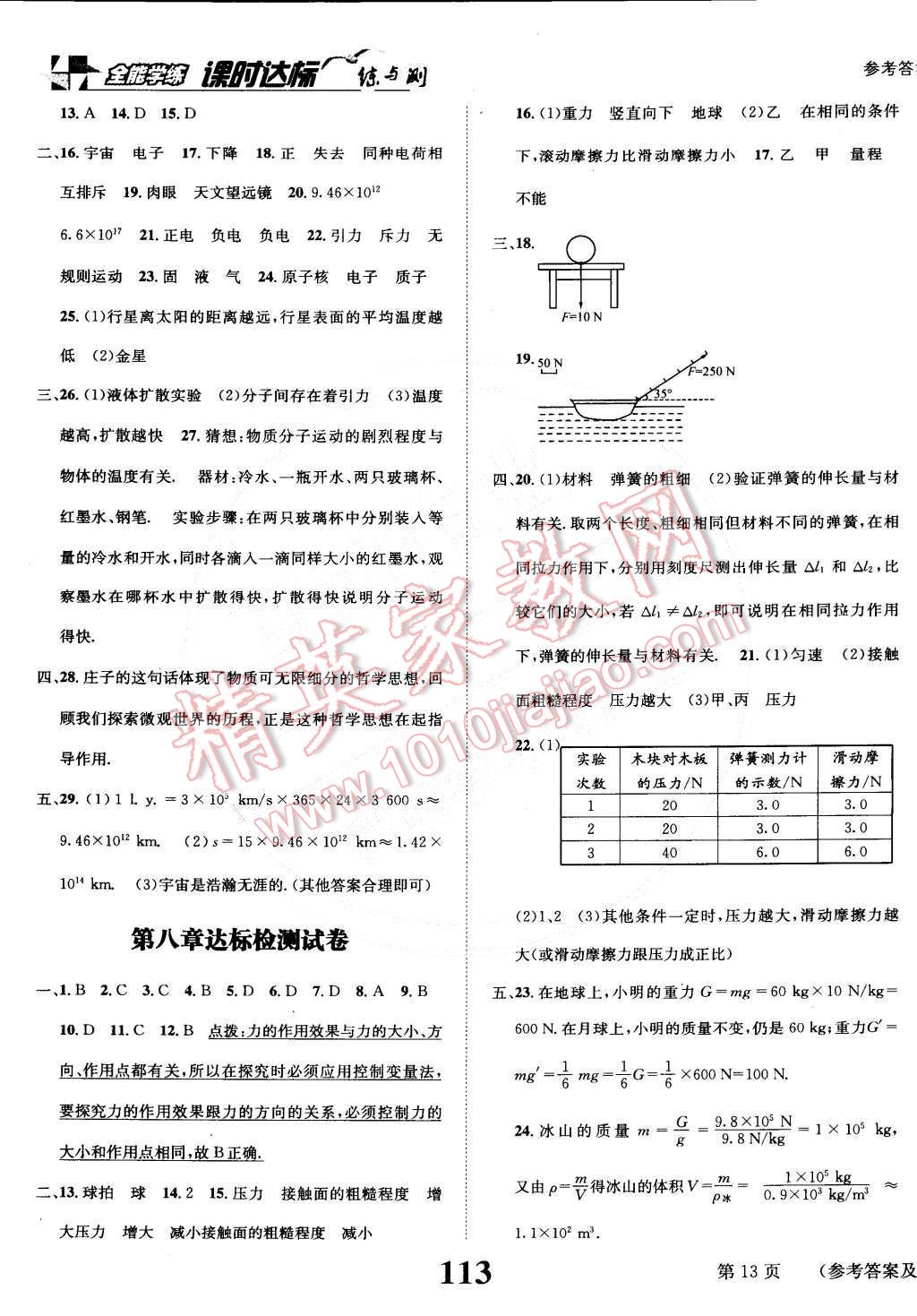 2015年課時達(dá)標(biāo)練與測八年級物理下冊蘇科版 第13頁