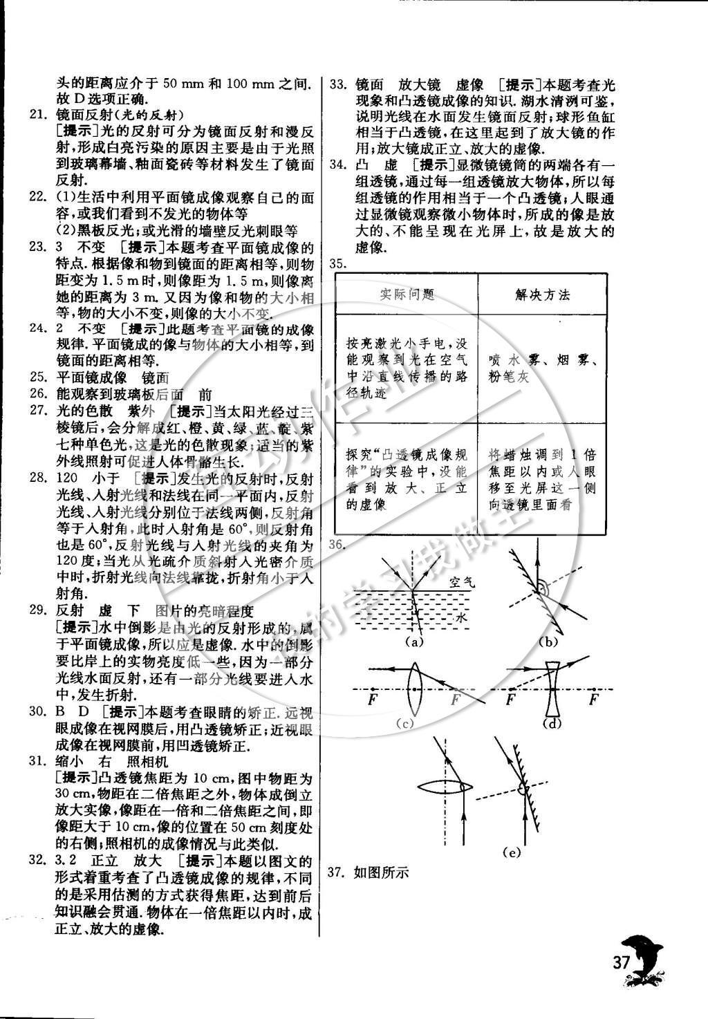 2015年實(shí)驗(yàn)班提優(yōu)訓(xùn)練九年級(jí)物理下冊(cè)教科版 專(zhuān)題復(fù)習(xí)訓(xùn)練卷參考答案第40頁(yè)