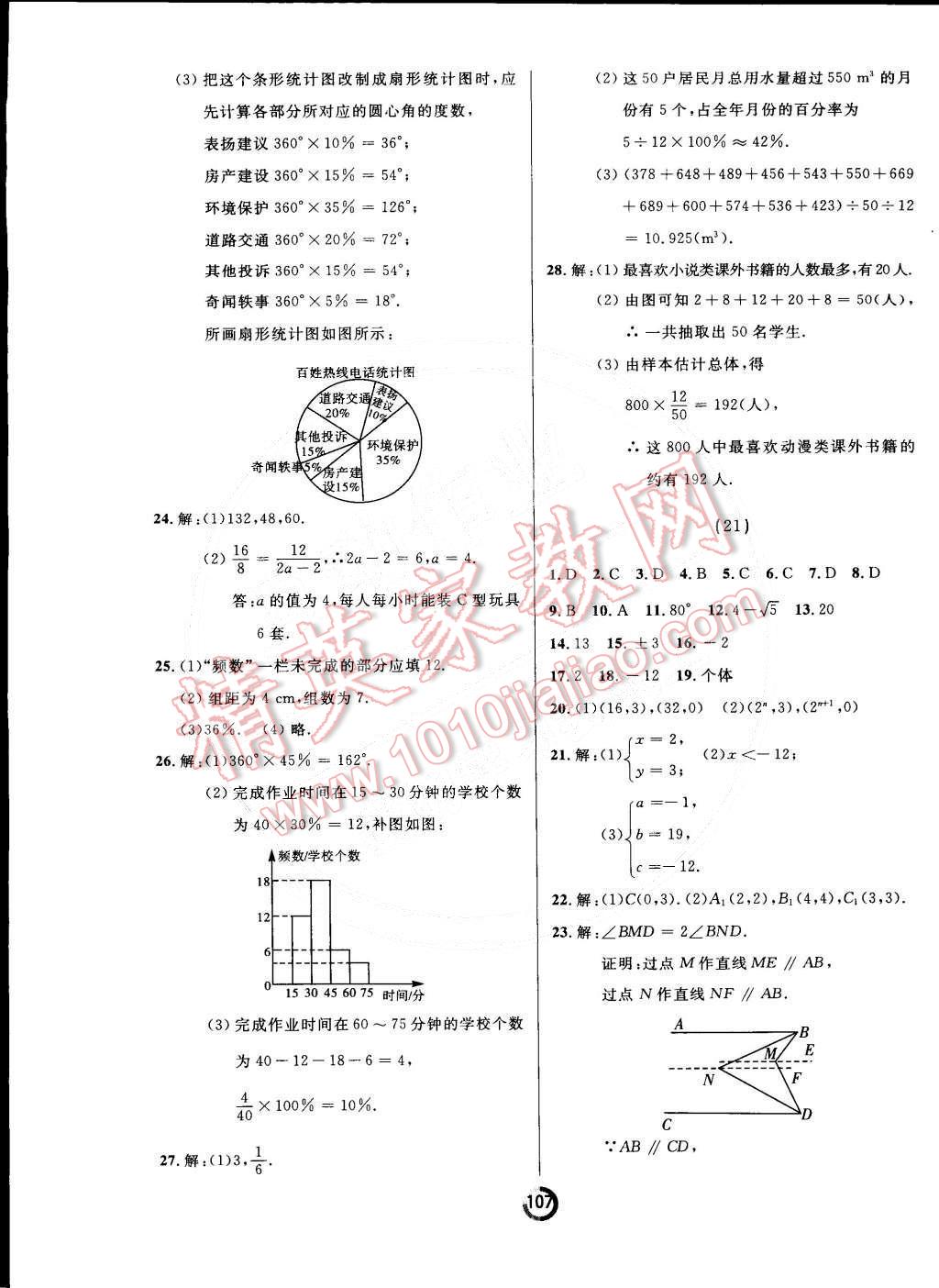 2015年诚成教育学业评价七年级数学下册人教版 第15页