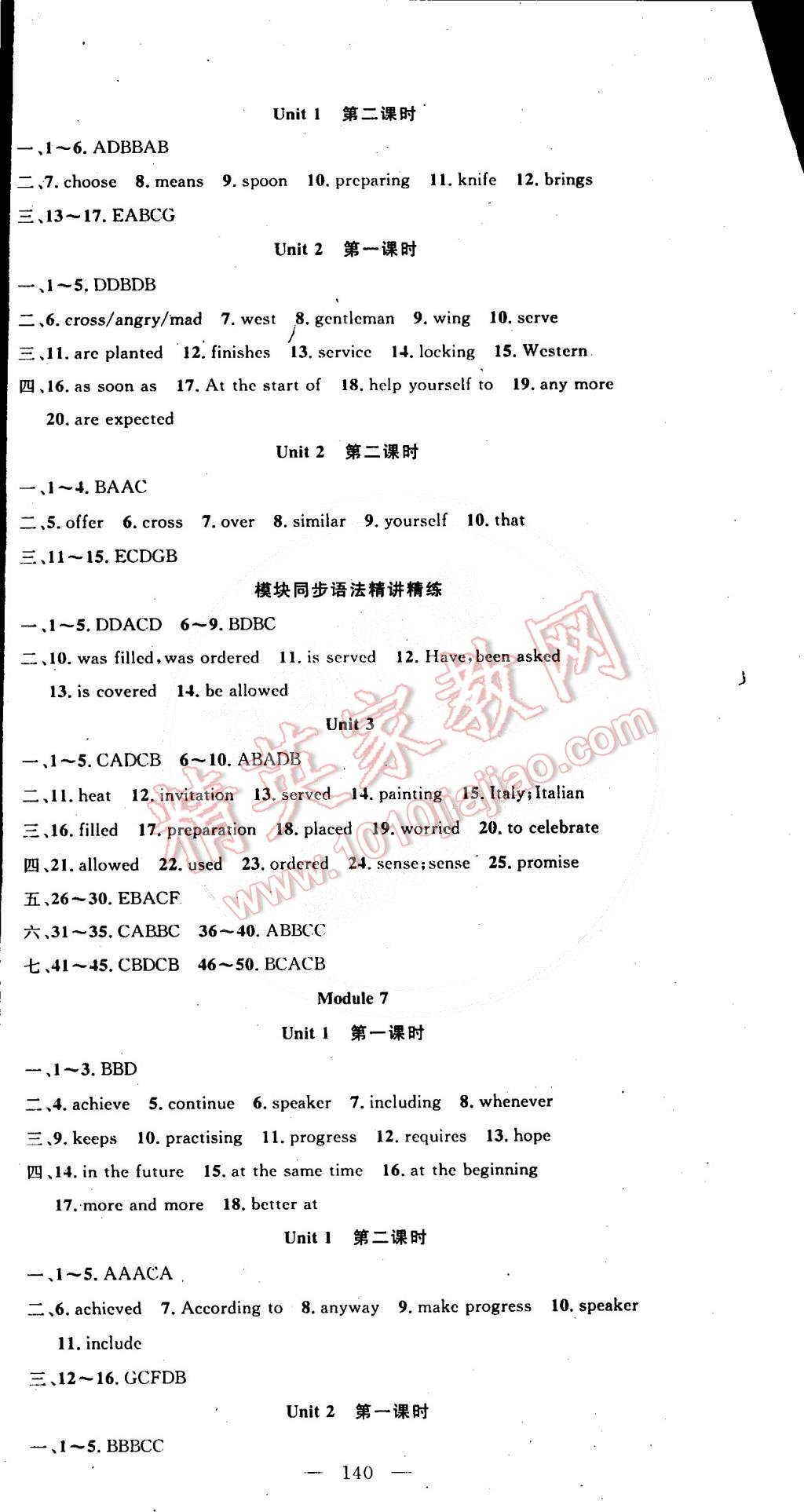 2015年黃岡100分闖關(guān)一課一測九年級英語下冊外研版 第6頁