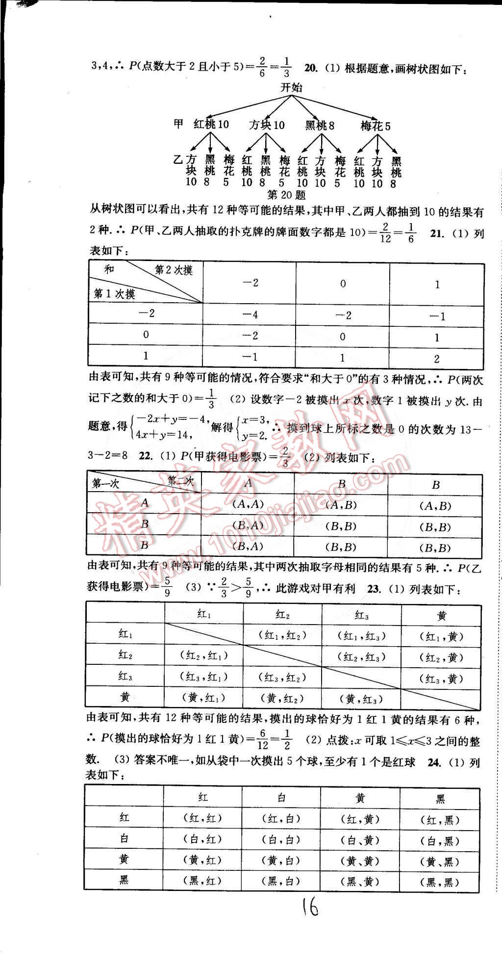 2015年通城学典活页检测九年级数学下册沪科版 第16页