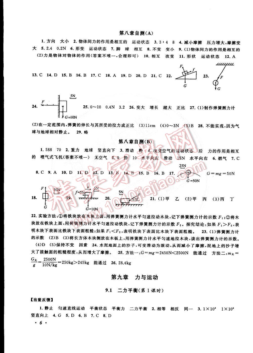 2015年自主學(xué)習(xí)當堂反饋八年級物理下冊蘇教版 第6頁