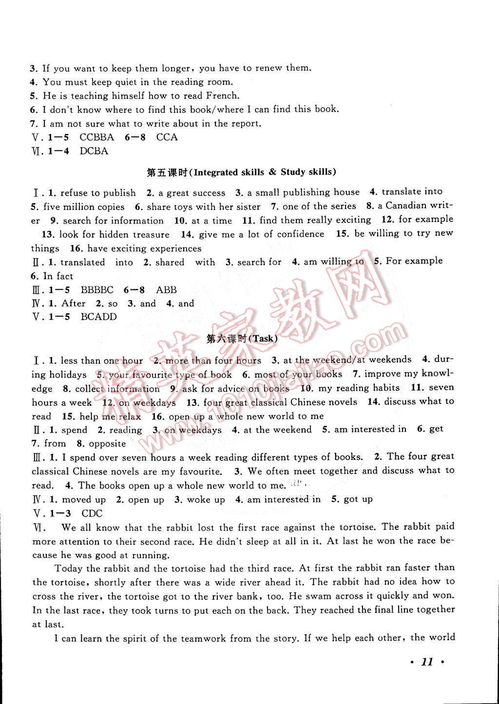 2015年自主學(xué)習(xí)當(dāng)堂反饋八年級(jí)英語(yǔ)下冊(cè)譯林牛津版 第11頁(yè)