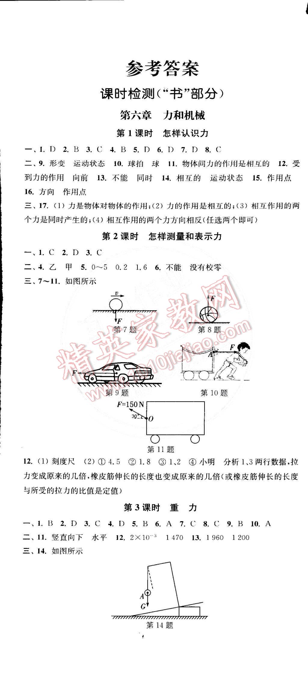 2015年通城學典活頁檢測八年級物理下冊滬粵版 第1頁