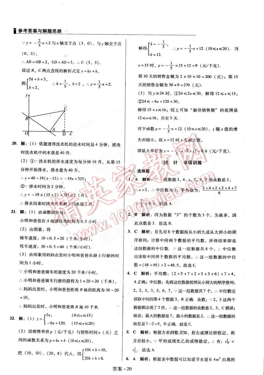 2015年单元加期末复习与测试八年级数学下册人教版 第20页