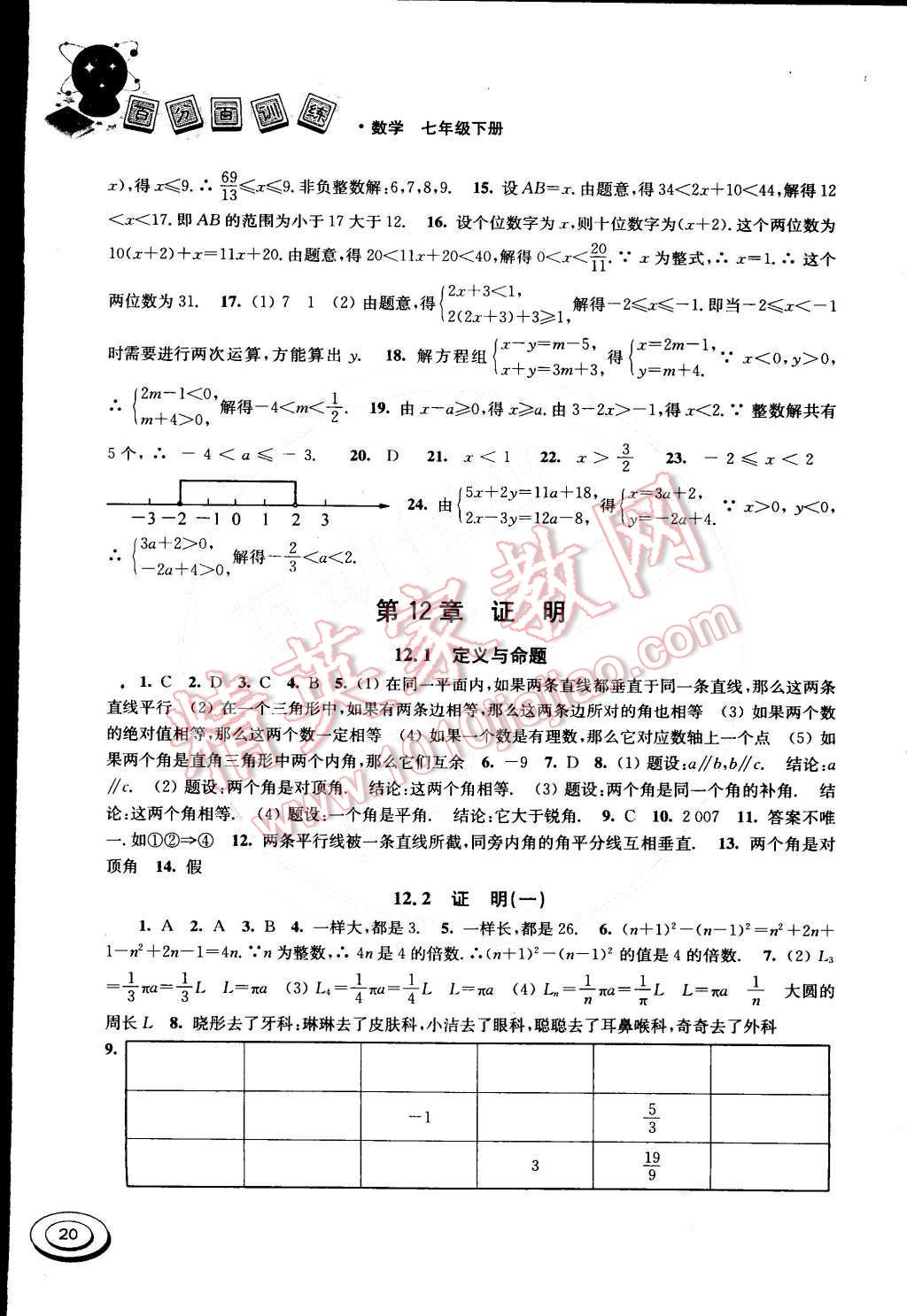 2015年百分百訓(xùn)練七年級(jí)數(shù)學(xué)下冊(cè)江蘇版 第20頁