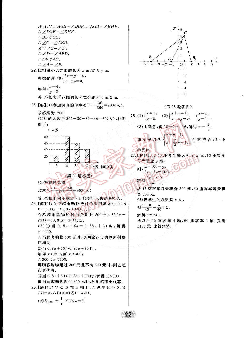 2015年北大绿卡七年级数学下册人教版 第22页