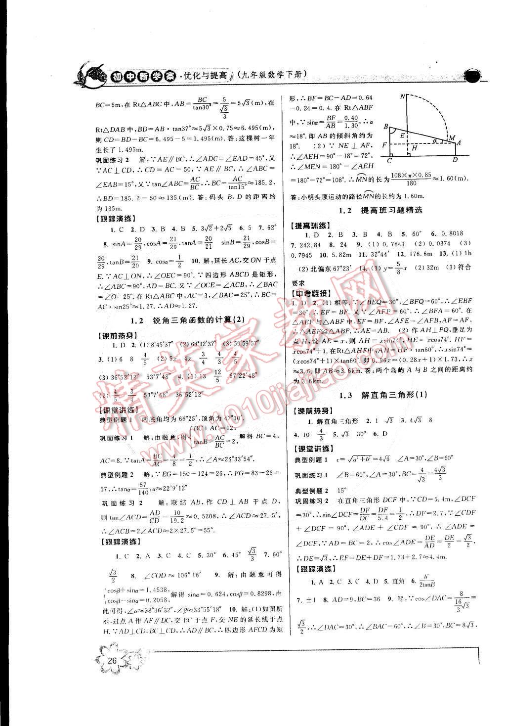 2015年初中新學案優(yōu)化與提高九年級數學下冊 第2頁