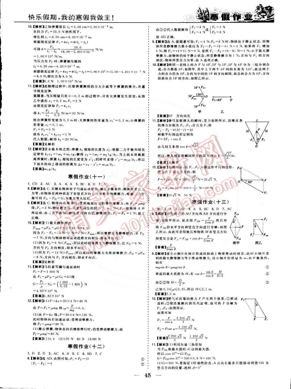 2015年寒假作業(yè)歡樂共享快樂假期高一物理 第4頁