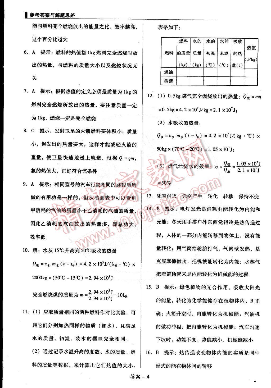 2014年单元加期末复习与测试九年级物理全一册人教版 第4页