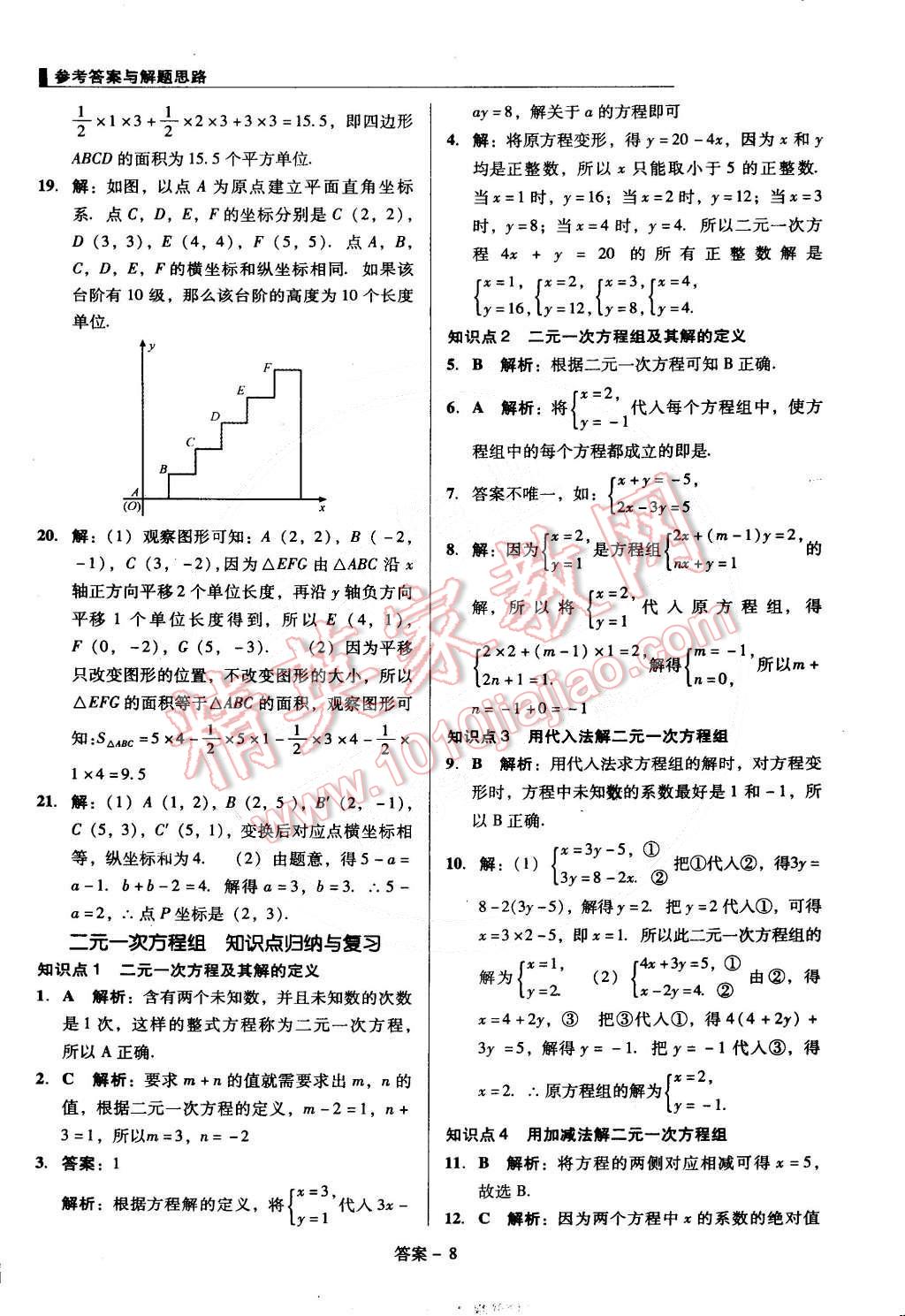 2015年單元加期末復習與測試七年級數(shù)學下冊人教版 第8頁