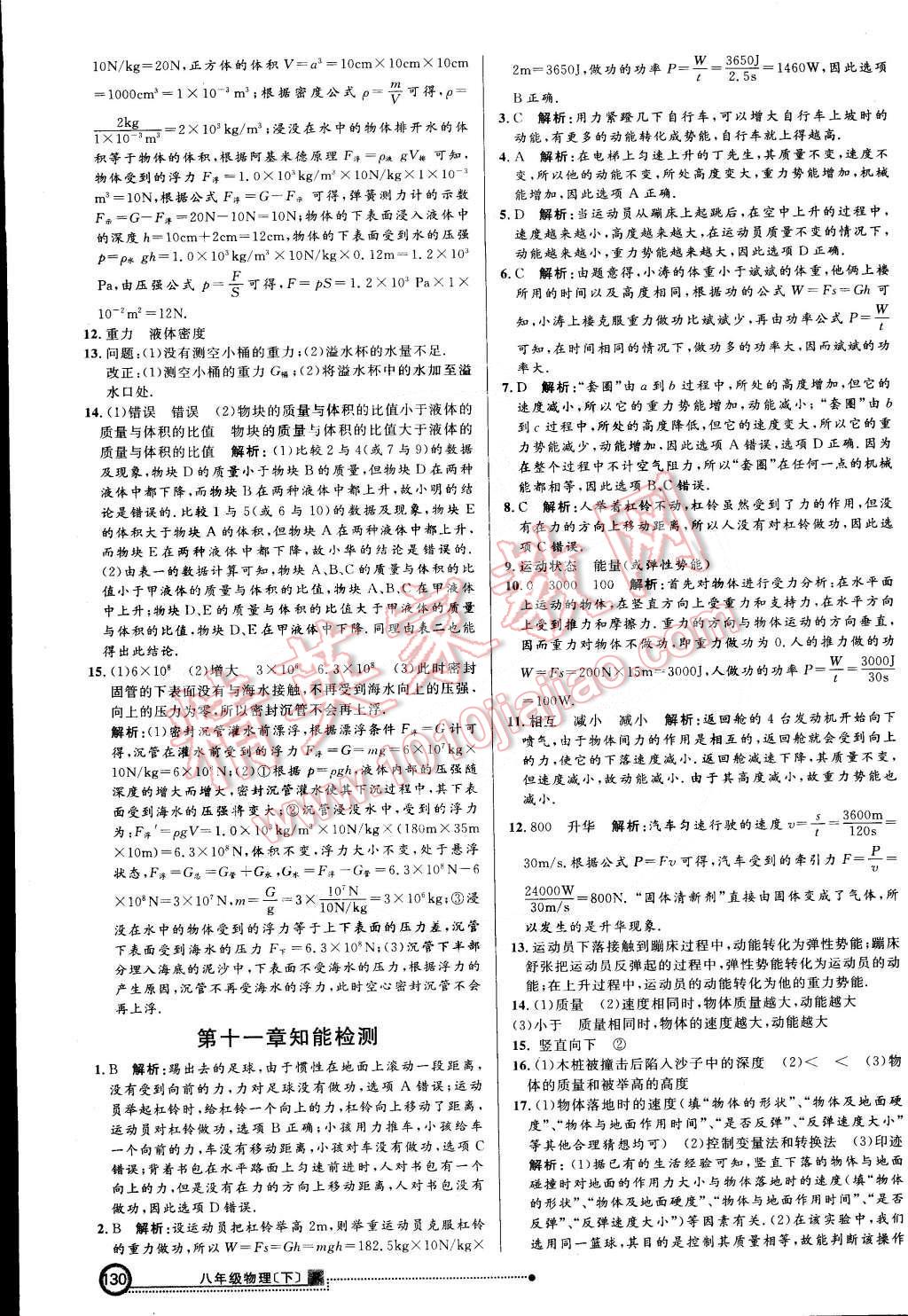 2015年练出好成绩创新学习高效课时训练八年级物理下册人教版 第21页