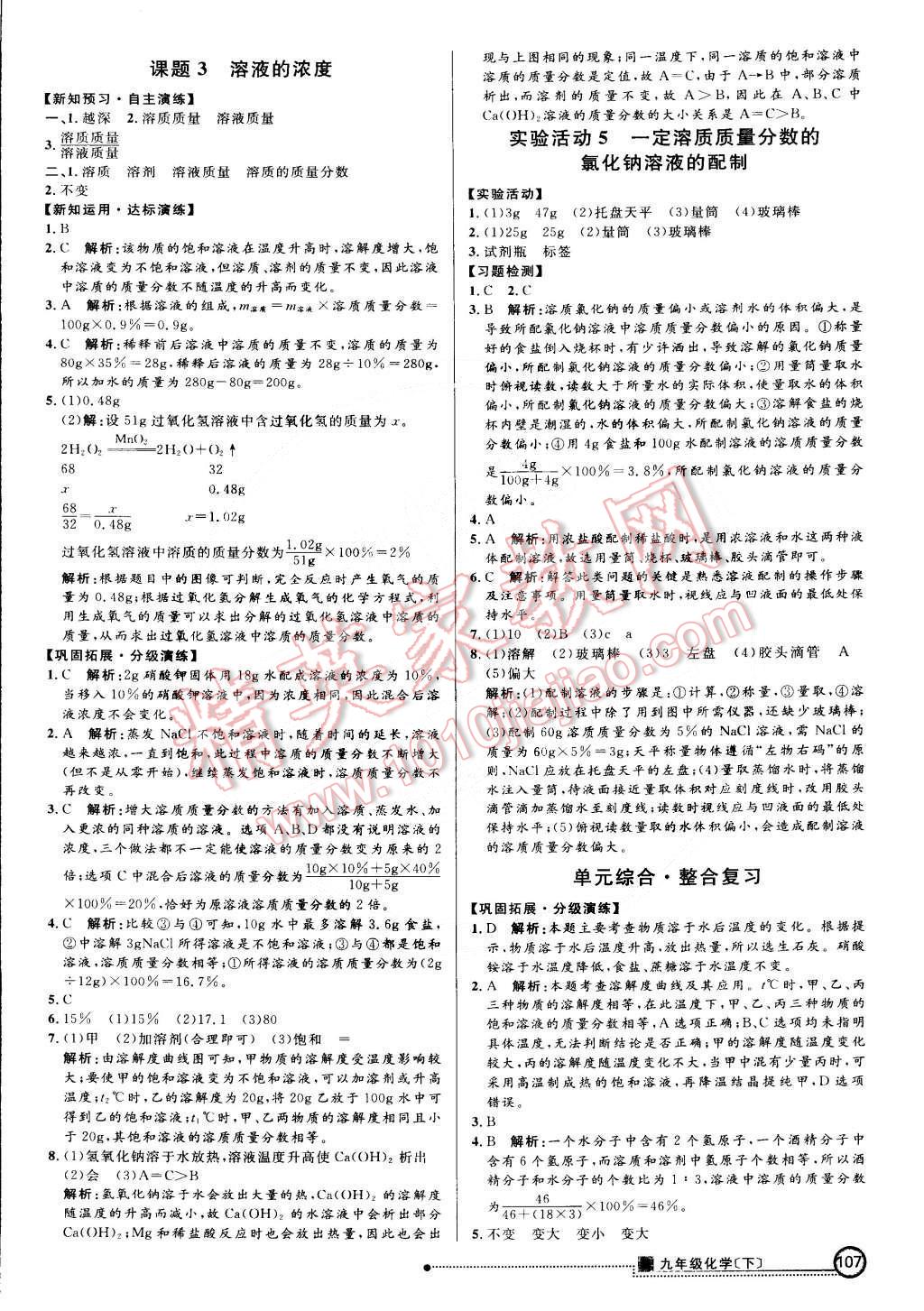 2015年練出好成績創(chuàng)新學(xué)習(xí)高效課時訓(xùn)練九年級化學(xué)下冊人教版 第6頁