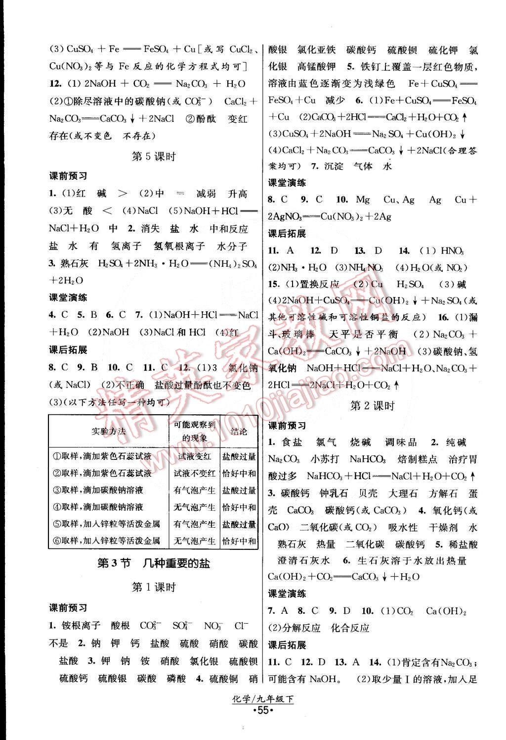 2015年課時(shí)提優(yōu)計(jì)劃作業(yè)本九年級(jí)化學(xué)下冊滬教版 第7頁