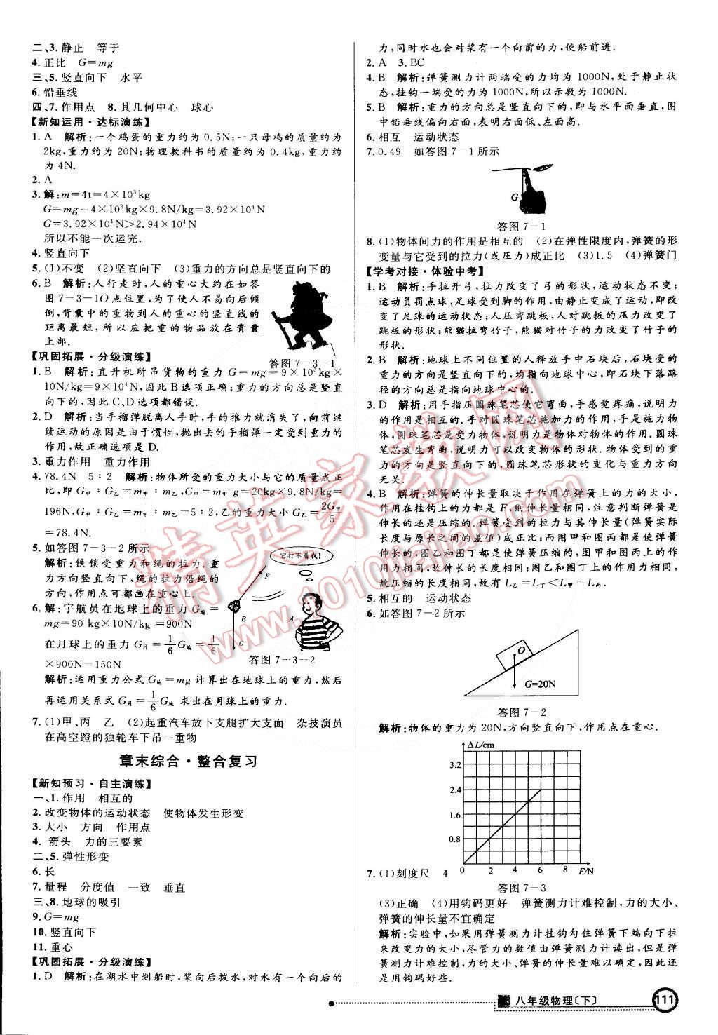 2015年练出好成绩创新学习高效课时训练八年级物理下册人教版 第2页