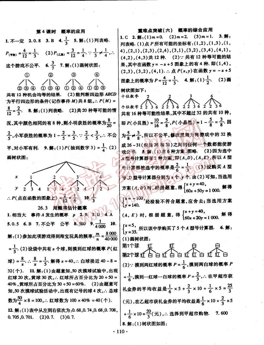 2015年课时掌控九年级数学下册沪科版 第10页