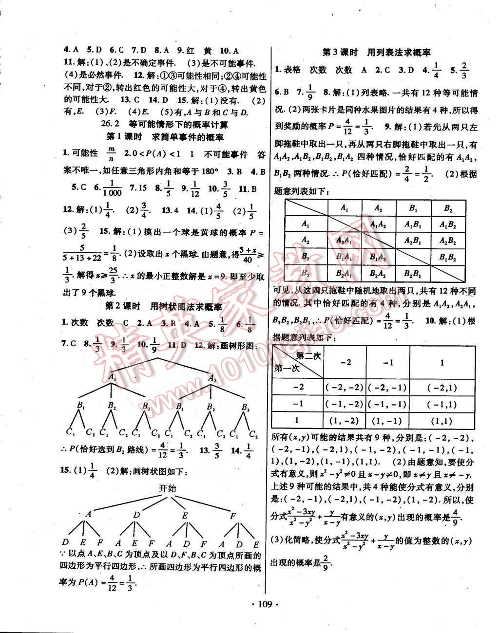 2015年课时掌控九年级数学下册沪科版 第9页