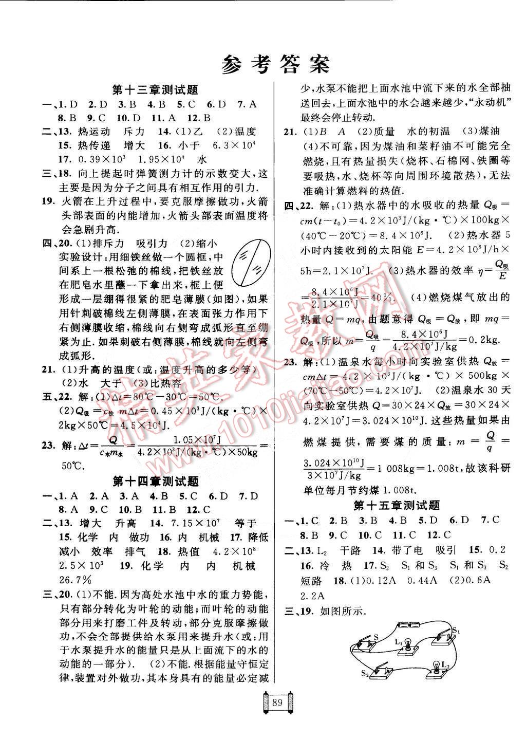 2014年海淀單元測(cè)試AB卷九年級(jí)物理全一冊(cè)人教版 第1頁