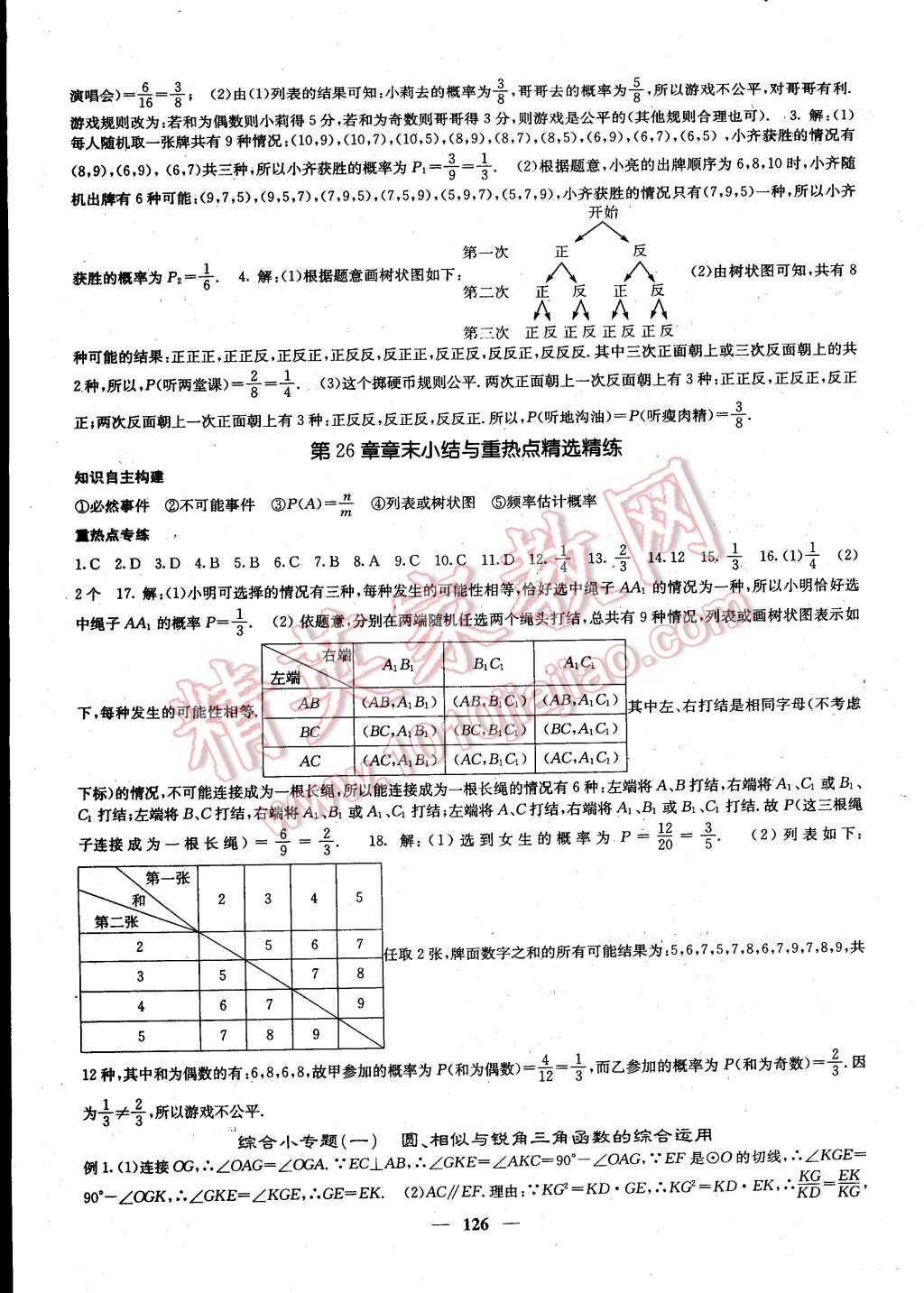 2015年課堂點睛九年級數(shù)學下冊滬科版 第19頁